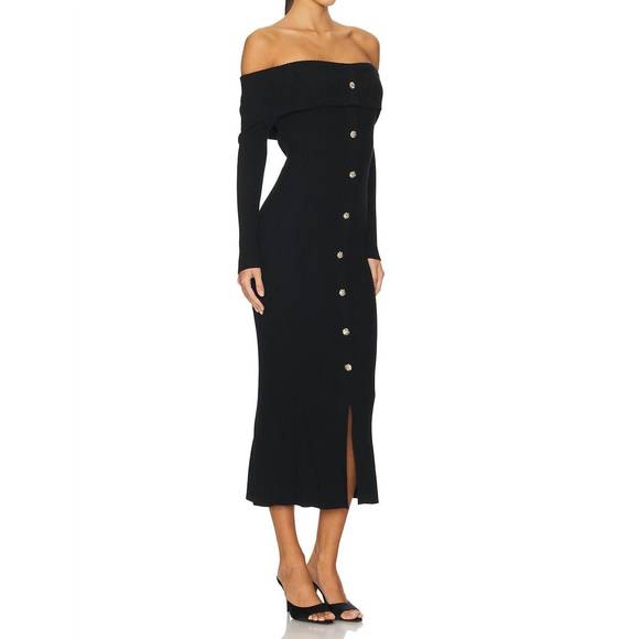 NEW KARINA GRIMALDI alana knit midi dress in black - Picture 3 of 3